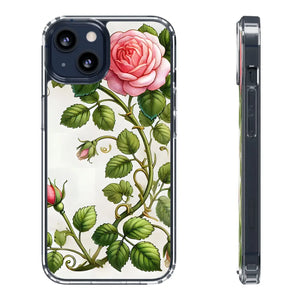 Stylish Pink Rose Clear Case - Slim Shockproof Cover - Dipaliz - Mobile Phone Cases
