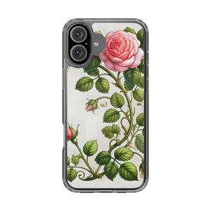 Stylish Pink Rose Clear Case - Slim Shockproof Cover - Dipaliz - Mobile Phone Cases