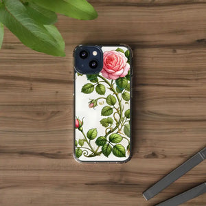 Stylish Pink Rose Clear Case Chic Phone Protection by Dipaliz - Mobile Cases