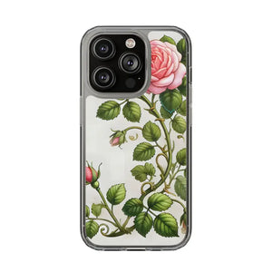 Stylish Pink Rose Clear Case Chic Phone Protection by Dipaliz - Iphone 14 Pro / Without Gift Packaging - Mobile Cases