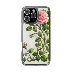 Stylish Pink Rose Clear Case Chic Phone Protection by Dipaliz - Iphone 16 Pro Max / Without Gift Packaging - Mobile