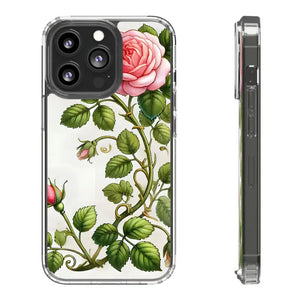 Stylish Pink Rose Clear Case Chic Phone Protection by Dipaliz - Iphone 13 Pro / Without Gift Packaging - Mobile Cases