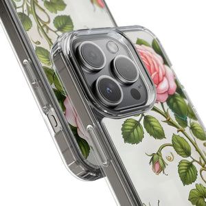 Stylish Pink Rose Clear Case Chic Phone Protection by Dipaliz - Mobile Cases