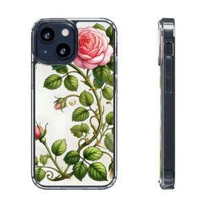 Stylish Pink Rose Clear Case Chic Phone Protection by Dipaliz - Iphone 13 Mini / Without Gift Packaging - Mobile Cases