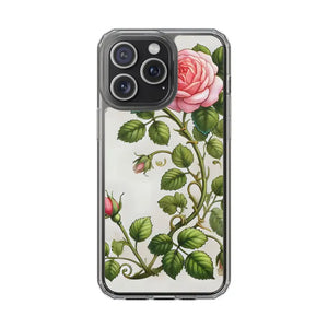 Stylish Pink Rose Clear Case Chic Phone Protection by Dipaliz - Iphone 15 Pro Max / Without Gift Packaging - Mobile