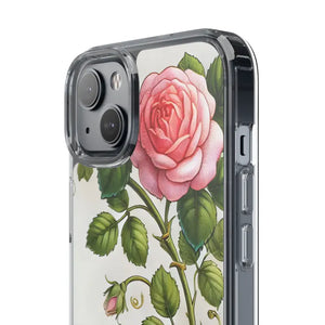 Stylish Pink Rose Clear Case Chic Phone Protection by Dipaliz - Mobile Cases