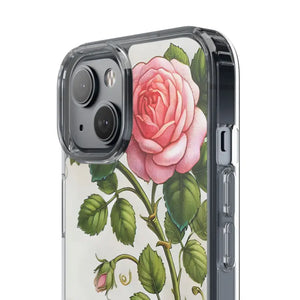 Stylish Pink Rose Clear Case Chic Phone Protection by Dipaliz - Mobile Cases