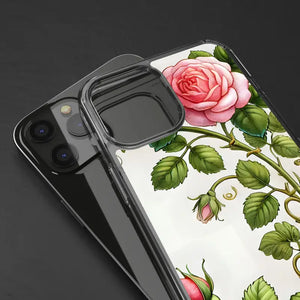 Stylish Pink Rose Clear Case Chic Phone Protection by Dipaliz - Mobile Cases