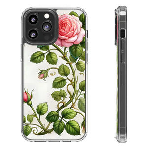 Stylish Pink Rose Clear Case Chic Phone Protection by Dipaliz - Iphone 13 Pro Max / Without Gift Packaging - Mobile