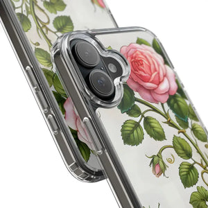 Stylish Pink Rose Clear Case Chic Phone Protection by Dipaliz - Mobile Cases