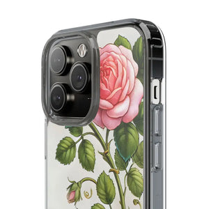 Stylish Pink Rose Clear Case Chic Phone Protection by Dipaliz - Mobile Cases