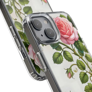 Stylish Pink Rose Clear Case Chic Phone Protection by Dipaliz - Mobile Cases
