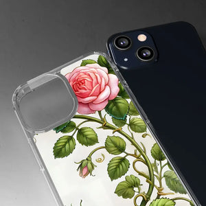 Stylish Pink Rose Clear Case Chic Phone Protection by Dipaliz - Mobile Cases