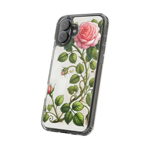 Stylish Pink Rose Clear Case Chic Phone Protection by Dipaliz - Mobile Cases