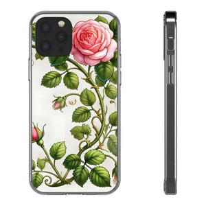Stylish Pink Rose Clear Case Chic Phone Protection by Dipaliz - Iphone 12 Pro / Without Gift Packaging - Mobile Cases
