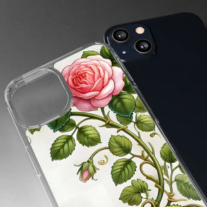 Stylish Pink Rose Clear Case Chic Phone Protection by Dipaliz - Mobile Cases