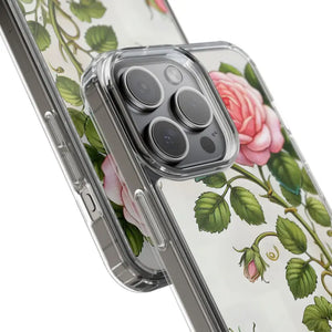 Stylish Pink Rose Clear Case Chic Phone Protection by Dipaliz - Mobile Cases
