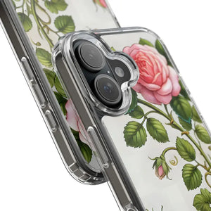 Stylish Pink Rose Clear Case Chic Phone Protection by Dipaliz - Mobile Cases