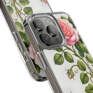 Stylish Pink Rose Clear Case Chic Phone Protection by Dipaliz - Mobile Cases