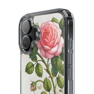 Stylish Pink Rose Clear Case Chic Phone Protection by Dipaliz - Mobile Cases
