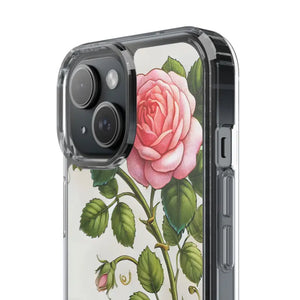 Stylish Pink Rose Clear Case Chic Phone Protection by Dipaliz - Mobile Cases