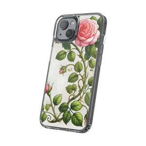 Stylish Pink Rose Clear Case Chic Phone Protection by Dipaliz - Mobile Cases