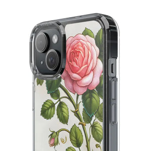 Stylish Pink Rose Clear Case Chic Phone Protection by Dipaliz - Mobile Cases