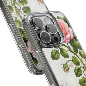 Stylish Pink Rose Clear Case Chic Phone Protection by Dipaliz - Mobile Cases