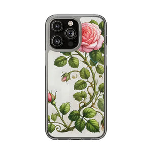 Stylish Pink Rose Clear Case Chic Phone Protection by Dipaliz - Iphone 14 Pro Max / Without Gift Packaging - Mobile