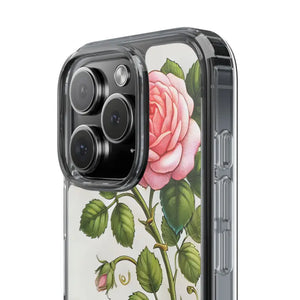 Stylish Pink Rose Clear Case Chic Phone Protection by Dipaliz - Mobile Cases