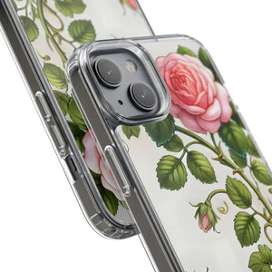 Stylish Pink Rose Clear Case Chic Phone Protection by Dipaliz - Mobile Cases