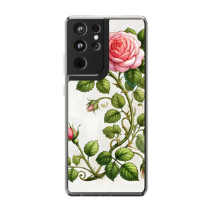 Stylish Pink Rose Clear Case - Slim Shockproof Cover - Dipaliz - Mobile Phone Cases