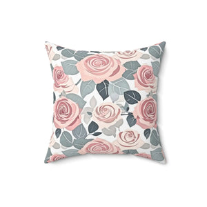 Vibrant Pink Rose Pillow – Spun Polyester - Dipaliz - Throw Pillows