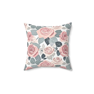 Vibrant Pink Rose Pillow – Spun Polyester - Dipaliz - Throw Pillows
