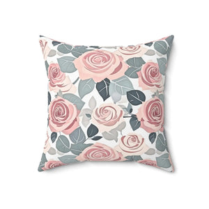 Vibrant Pink Rose Pillow – Spun Polyester - Dipaliz - Throw Pillows