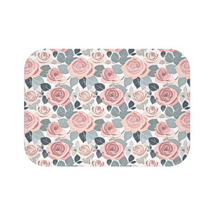 Luxury Pink Rose Flowers Bath Mat - Microfiber - Dipaliz - Mats & Rugs