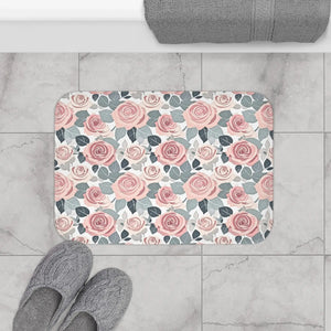 Luxury Pink Rose Flowers Bath Mat - Microfiber - Dipaliz - Mats & Rugs