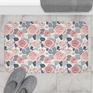 Luxury Pink Rose Flowers Bath Mat - Microfiber - Dipaliz - Mats & Rugs