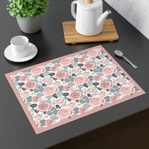 Vibrant Cotton Placemats – Pink Rose Print - Dipaliz