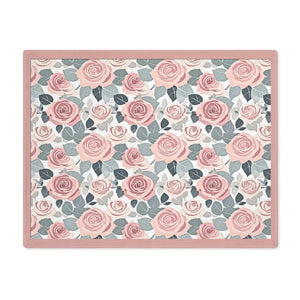 Vibrant Cotton Placemats – Pink Rose Print - Dipaliz