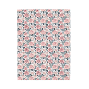Pink Rose Flowers Velveteen Plush Blanket - Dipaliz - Blankets