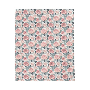 Pink Rose Flowers Velveteen Plush Blanket - Dipaliz - Blankets