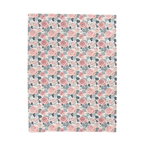 Pink Rose Flowers Velveteen Plush Blanket - Dipaliz - Blankets
