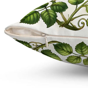 Pink Rose Vine Spun Polyester Square Pillow - Dipaliz - Throw Pillows