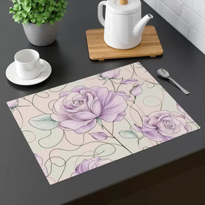 Rose Blossom Cotton Placemat - Vibrant Pink Dining Joy - Dipaliz - 18’’ × 14’’ - Placemats