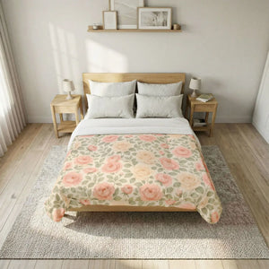 Soft Cotton Comforter - Pink Roses Eco-friendly Gift - Dipaliz - Home Decor