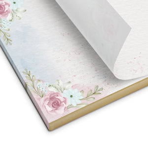 Elegant Pink Rose Notepad - Hard Cardboard Backing - Dipaliz - Notepads