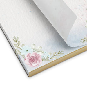 Elegant Pink Rose Notepad - Hard Cardboard Backing - Dipaliz - Notepads