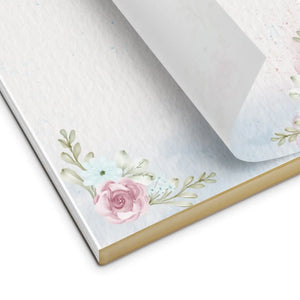 Elegant Pink Rose Notepad - Hard Cardboard Backing - Dipaliz - Notepads