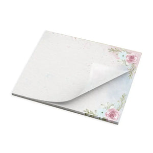 Notepads - Pink Rose Notepad with Hard Cardboard Backing - Dipaliz